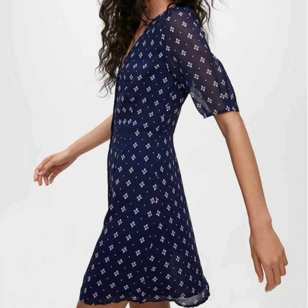 Wilfred Navy Blue Mini Dress with White Print - Picture 2 of 10